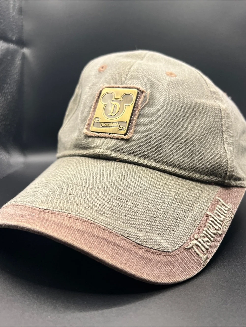 Disney Parks Olive Green and Brown Disneyland Resort Cap Hat Mickey Mouse